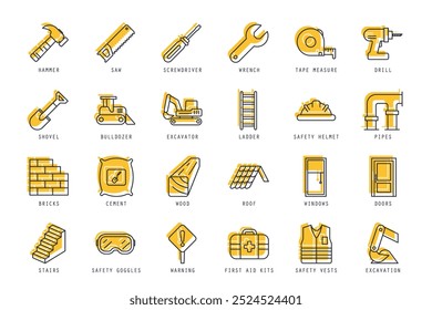 Set of Construction icons vector illustration. icons bundle isolated on white background