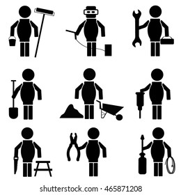 set of construction icons, vector illustration 