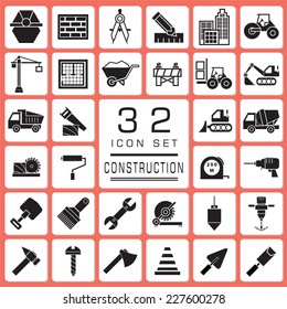 Set of Construction icons for web icon collections. 