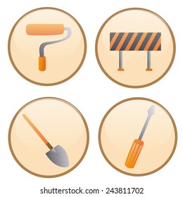 a set of construction labels with different construction icons