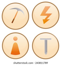 a set construction labels and different construction icons