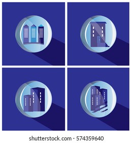 A set of construction logos. Logos for real estate. Vector