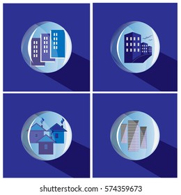 A set of construction logos. Logos for real estate. Vector