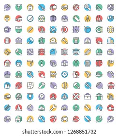 Set of Construction Related Colored Icons 