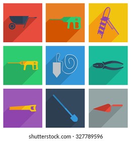 It is a set of construction with shadow flat concept modern design