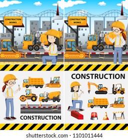 A Set of construction Side illustration