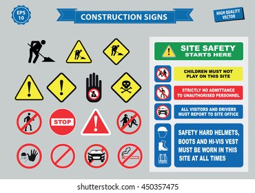 Set Safety Caution Signs Symbols Forklift Stock Vector (Royalty Free ...