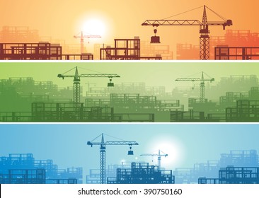 set of construction site scenes