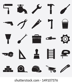 Set of construction tools icons - vector icons