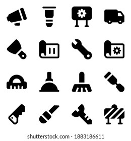
Set of Construction Tools Solid Icons