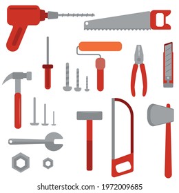 Set of construction tools, vector
