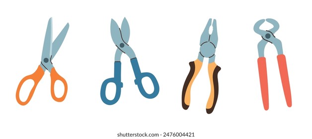 Set of construction tools. Vector illustration