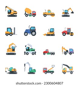 Set of Construction Transport Flat Vectors 
