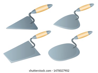 set of construction trowels of different types vector image on a white background