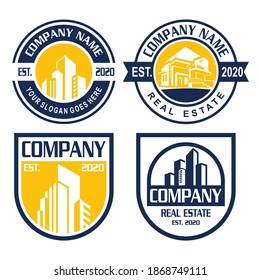 Un Conjunto De Vectores De Construcción , Un Conjunto De Logotipo Inmobiliario