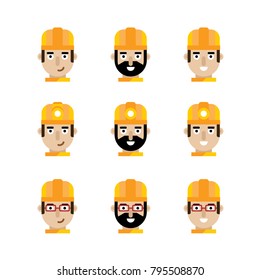 Set of Construction worker avatar