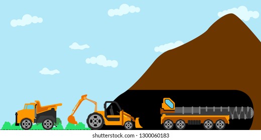 Set of a constructor machines. VEctor illustration design