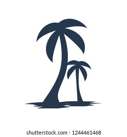 	
Set constructor from realistic silhouettes isolated tropical palm trees,leaves,