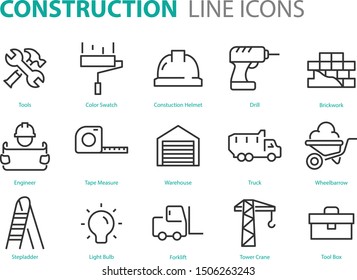 Set Of Constuction Icons, Engineer, Builder