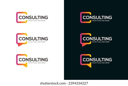Set of Consult or Communication logo design concept, Business logo design