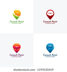 Set of Consult Point logo designs concept vector, Consulting logo template