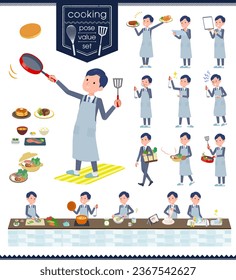 A set of consultant job man about cooking.It's vector art so easy to edit.