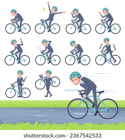 A set of consultant job man on a road bike.It's vector art so easy to edit.