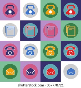 Set of contact  icon, eps 10