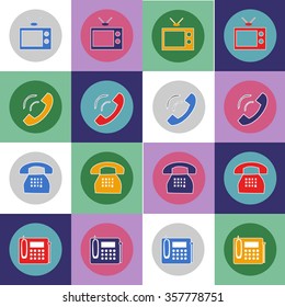 Set of contact  icon, eps 10