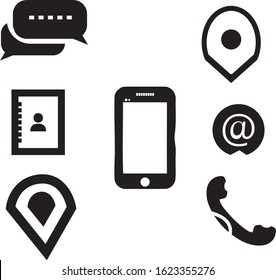 Set of Contact icon symbol vector