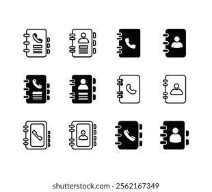 Set of contact Icon symbol vector isolated on white background