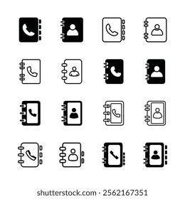 Set of contact Icon symbol vector isolated on white background