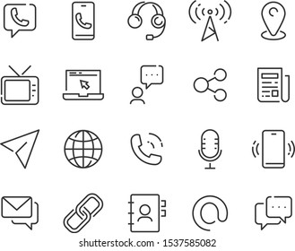 set of contact icons, address 