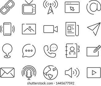 set of contact icons, such as support, mobile, phone, address, talk, call center