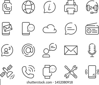 set of contact icons, such as support, mobile, phone, address, talk, call center