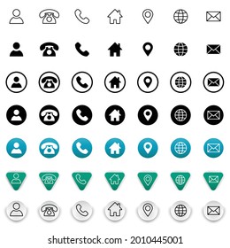 Set of Contact Information Icons in vector format , 7 Styles