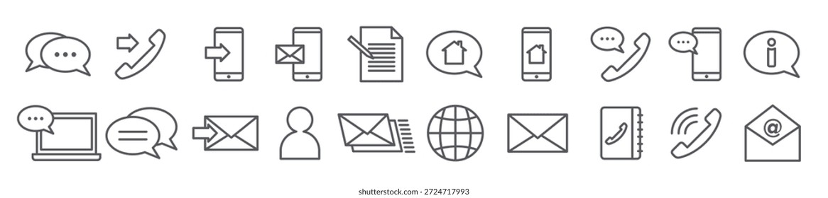Conjunto de Ilustración vectorial de Contáctame