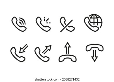 Set of Contact Related Vector Line Icons. Telephone vector