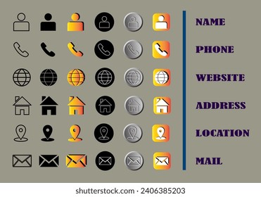 conjunto de iconos de contacto con nosotros.