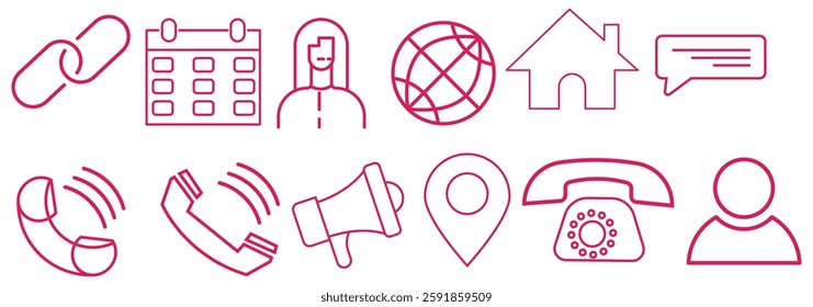 Set of contact us icons. Contact and communication icons. Contact information icons for business cards