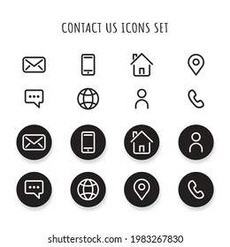 set of contact us icons. vector illustration.