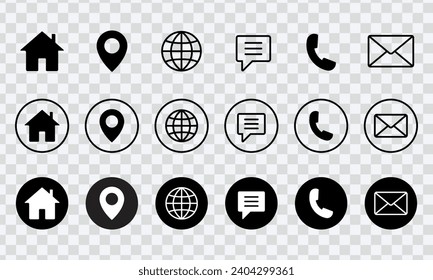 "set of contact us icons. vector illustration. Web icon set. Website icon vector eps 10"