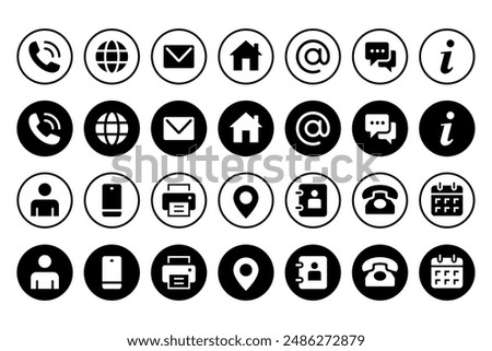 Set of contact us icons. vector illustration.
