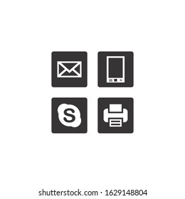 Set of contact us icons. Web icon set