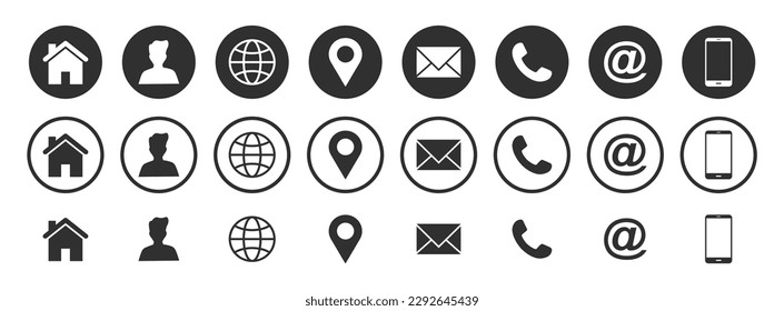 Set of Contact  and web icons.Vector