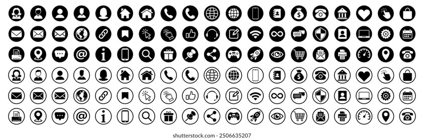 Set of Contact and web icons.Vector