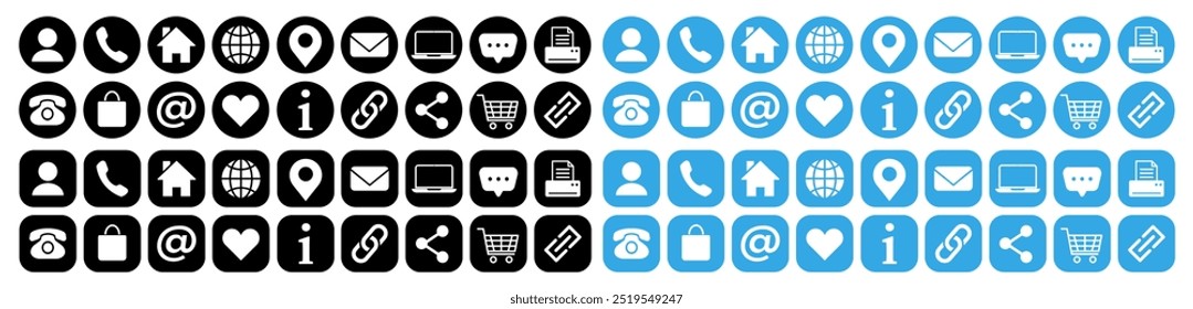 Conjunto de iconos de contacto y web.Vector