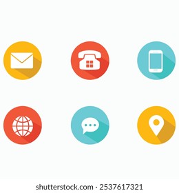 Set of Contact and web icons.Vector