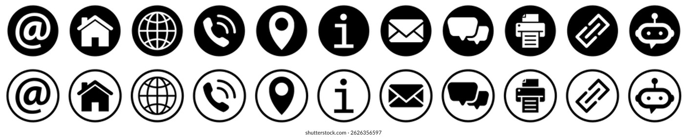 Set of Contact and web icons.Vector