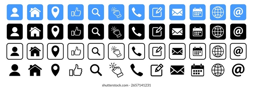  Conjunto de iconos de contacto y web.Vector 